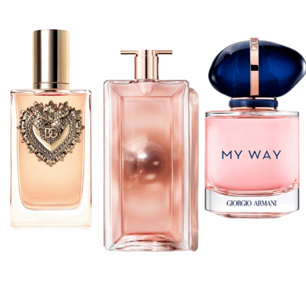 Coffret Exclusif 3 Parfums – Devotion de Dolce & Gabbana, My Way de Giorgio Armani & Idôle de Lancôme [100 ml]