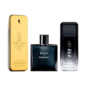 Coffret Exclusif 3 Parfums – 1 Million de Paco Rabanne, Bleu de Chanel & 212 VIP Black de Carolina Herrera [100 ml]