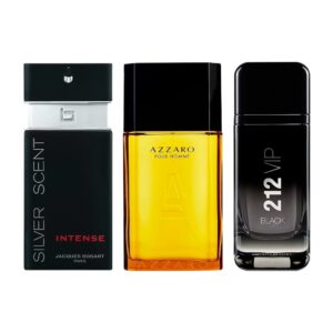 Coffret Exclusif 3 Parfums – Silver Scent, Azzaro Pour Homme & 212 VIP de Carolina Herrera [100 ml]