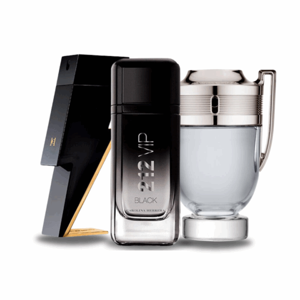 Coffret Exclusif 3 Parfums – Bad Boy de Carolina Herrera, 212 VIP Black de Carolina Herrera & Invictus de Paco Rabanne [100 ml]